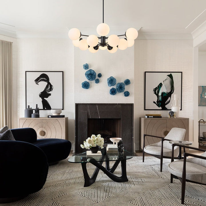 FALUVA Lumi Glass Globe Chandelier - Mid-Century Modern