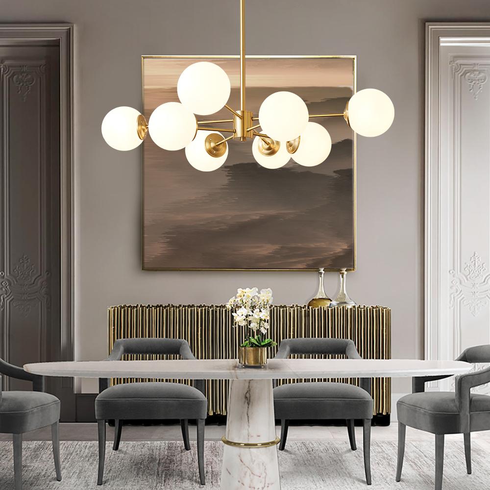 FALUVA Lumi Glass Globe Chandelier - Mid-Century Modern