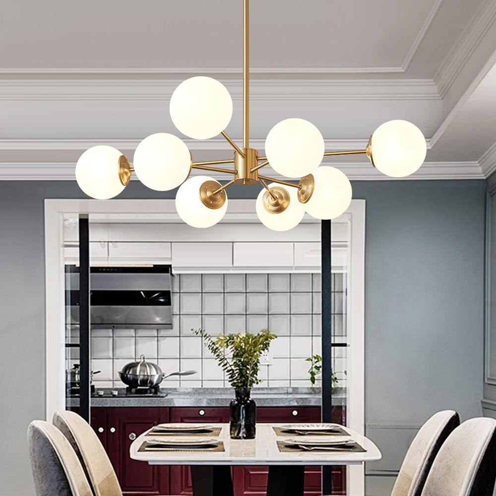 FALUVA Lumi Glass Globe Chandelier - Mid-Century Modern