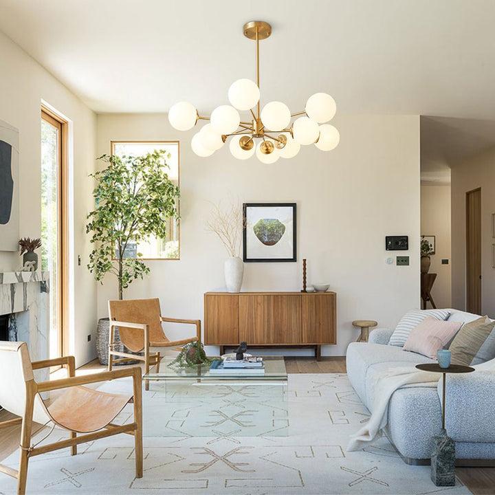 FALUVA Lumi Glass Globe Chandelier - Mid-Century Modern