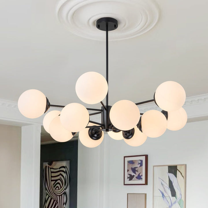 FALUVA Lumi Glass Globe Chandelier - Mid-Century Modern