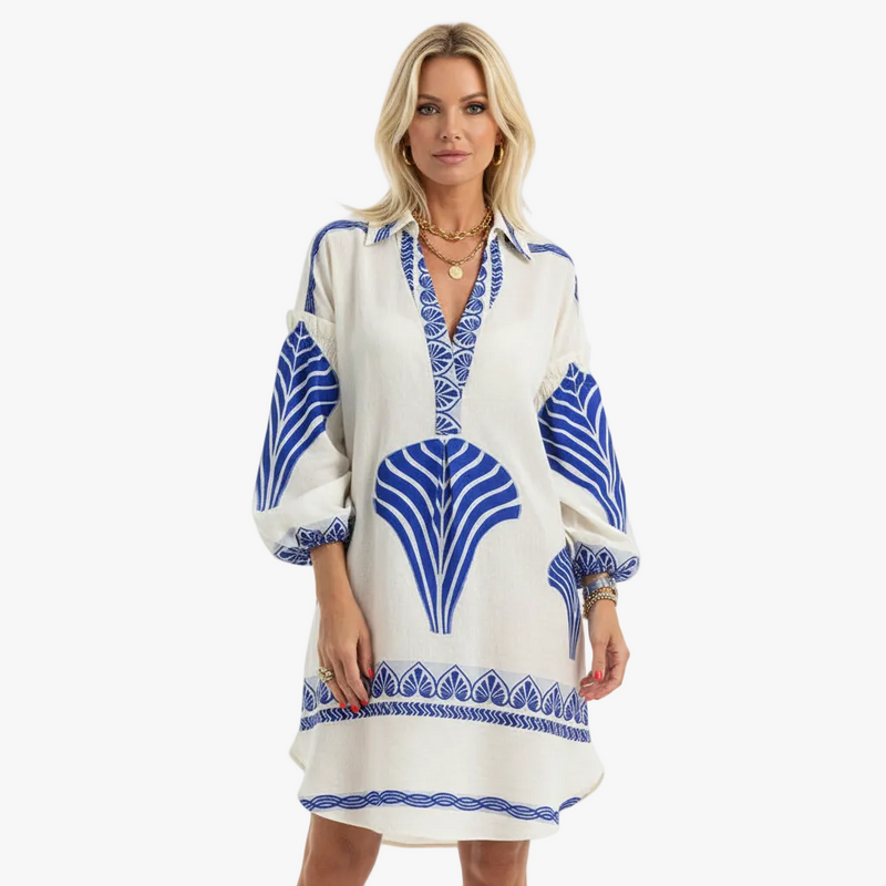 FALUVA Mila Tunic Shirt Mini Dress Blue