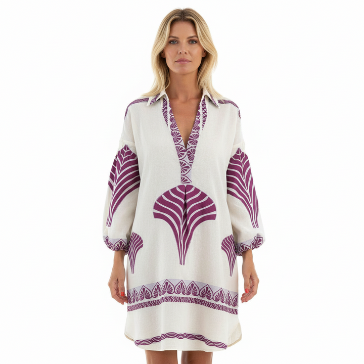 FALUVA Mila Tunic Shirt Mini Dress Purple