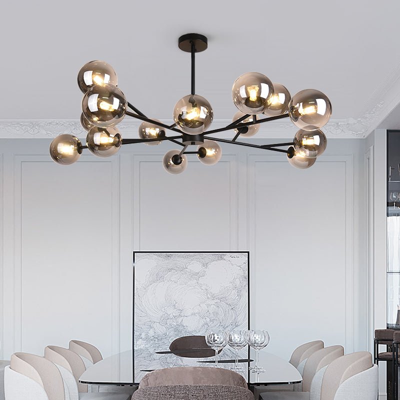 FALUVA Miro Modern Linear Chandelier - 15-Light Bubble Design