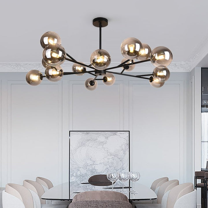 FALUVA Miro Modern Linear Chandelier - 15-Light Bubble Design