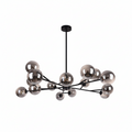 FALUVA Miro Modern Linear Chandelier - 15-Light Bubble Design Black