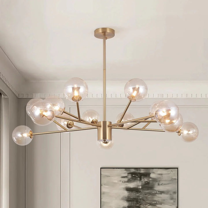 FALUVA Miro Modern Linear Chandelier - 15-Light Bubble Design