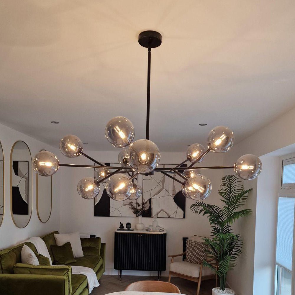 FALUVA Miro Modern Linear Chandelier - 15-Light Bubble Design