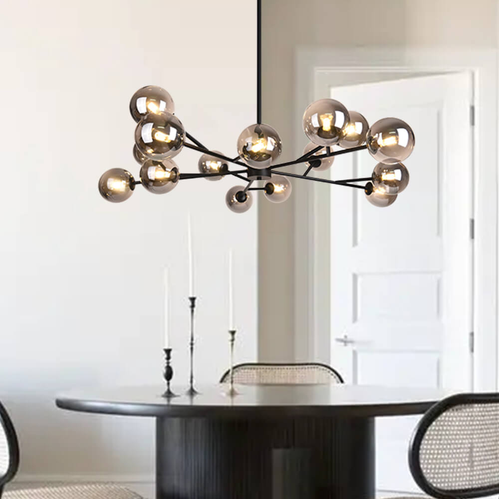FALUVA Miro Modern Linear Chandelier - 15-Light Bubble Design
