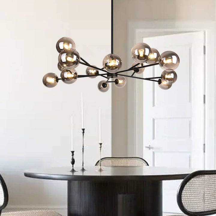 FALUVA Miro Modern Linear Chandelier - 15-Light Bubble Design