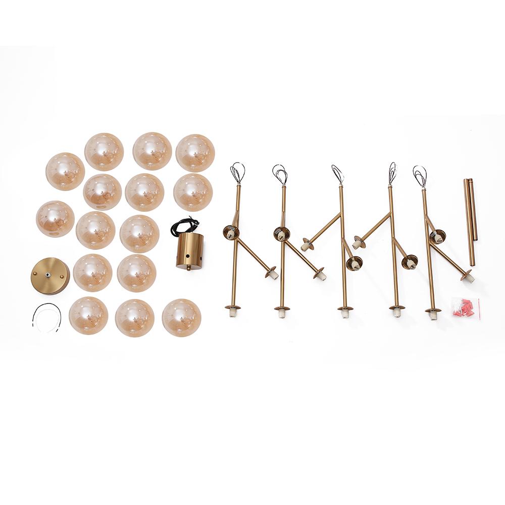 FALUVA Miro Modern Linear Chandelier - 15-Light Bubble Design