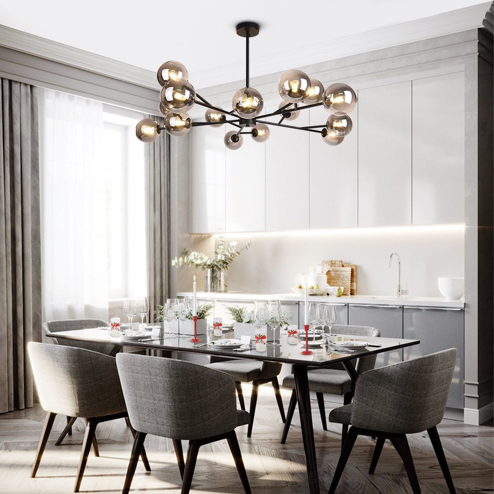 FALUVA Miro Modern Linear Chandelier - 15-Light Bubble Design