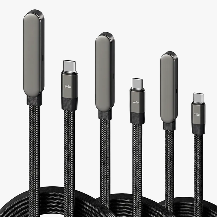 FALUVA Mop Magnetic USB-C Fast Charging Cable 3 Pcs C to C (240W) 4.9ft (1.5M) Black