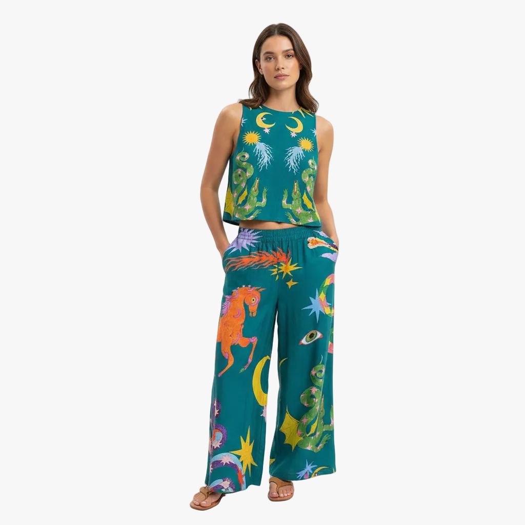 FALUVA Myla Tank and Pants Set Green