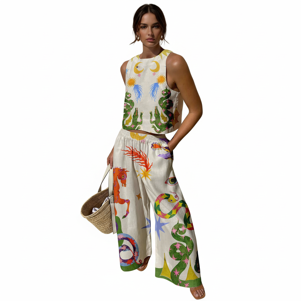 FALUVA Myla Tank and Pants Set White