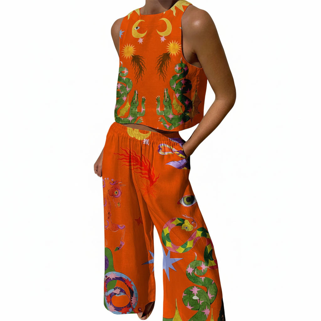 FALUVA Myla Tank and Pants Set Orange