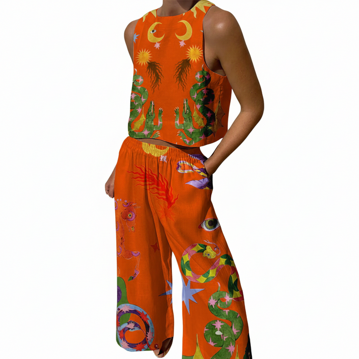 FALUVA Myla Tank and Pants Set Orange