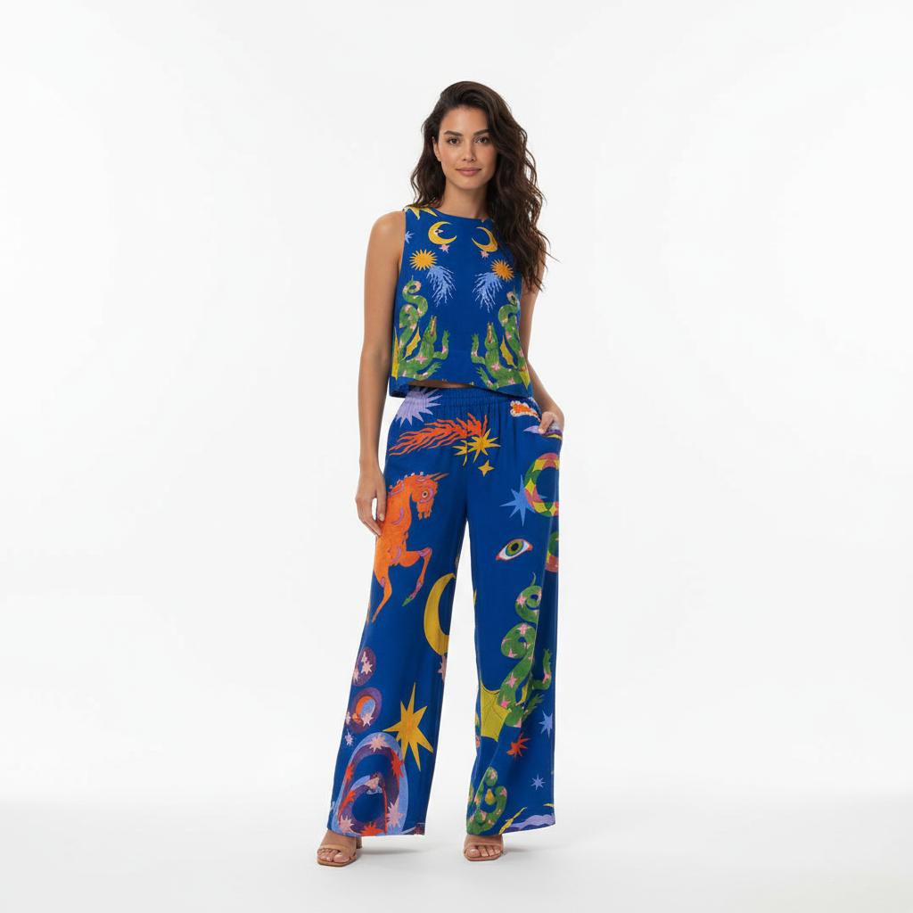 FALUVA Myla Tank and Pants Set Blue