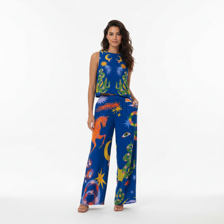 FALUVA Myla Tank and Pants Set Blue