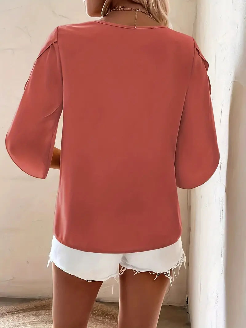 FALUVA Nora Skew Neck Blouse