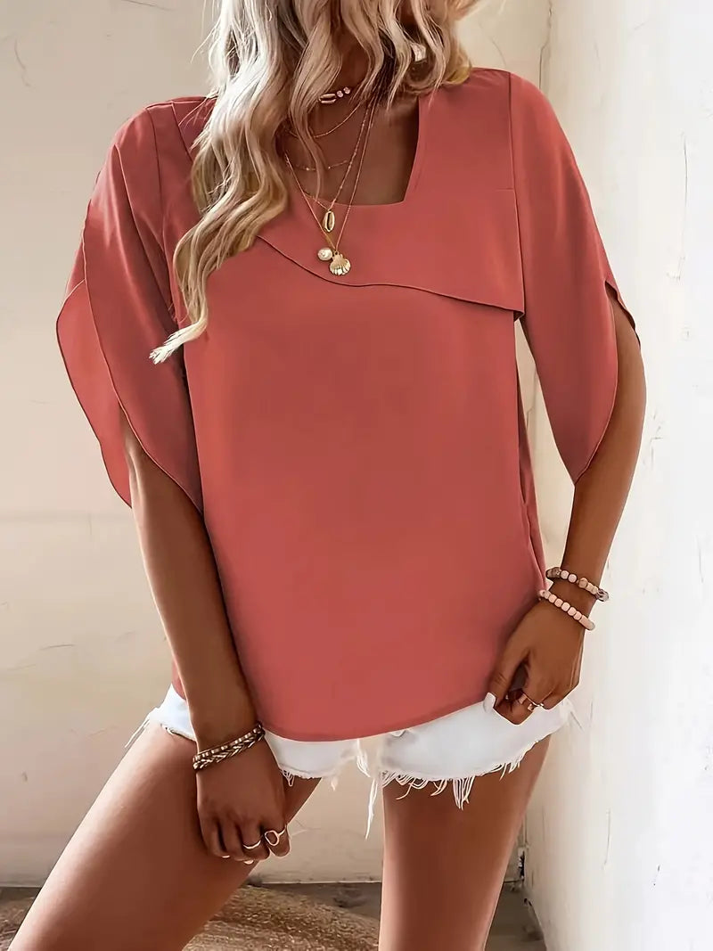 FALUVA Nora Skew Neck Blouse