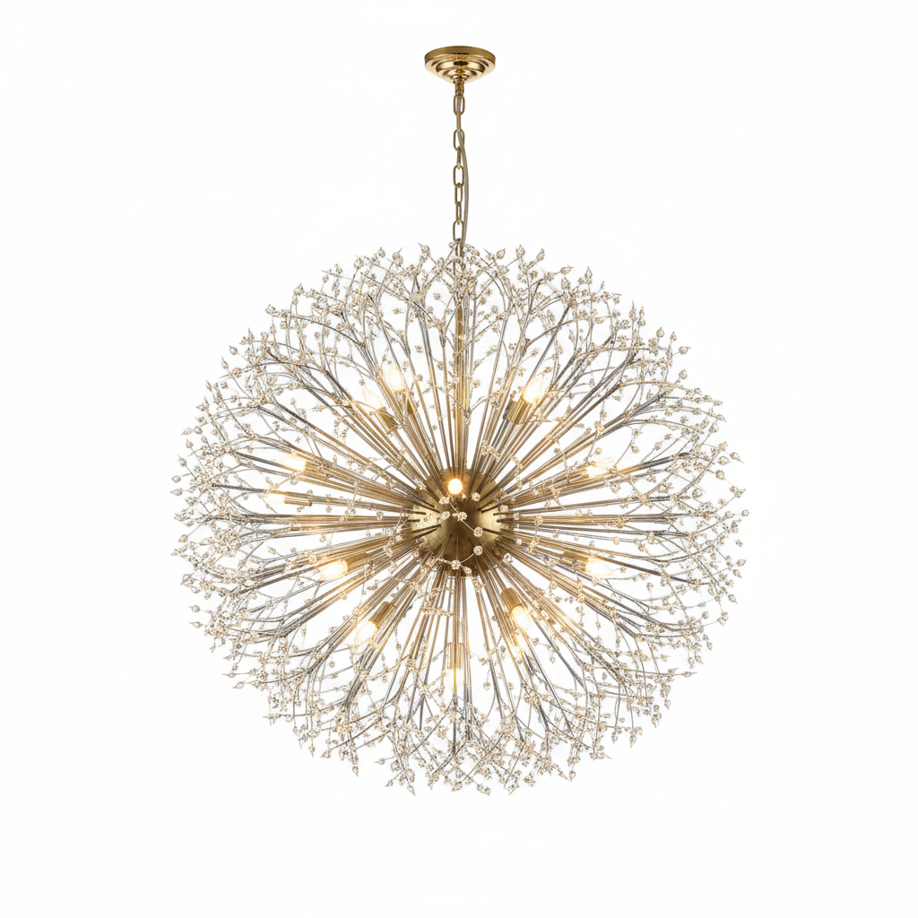 FALUVA Nova Firework Sputnik Chandelier - 20-Light Luxury Oversized Brass