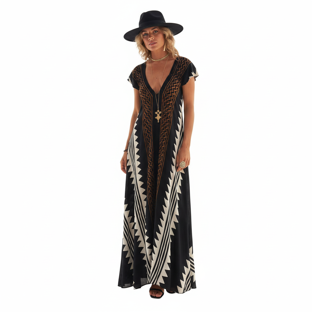 FALUVA Nue A-Line Maxi Dress Black