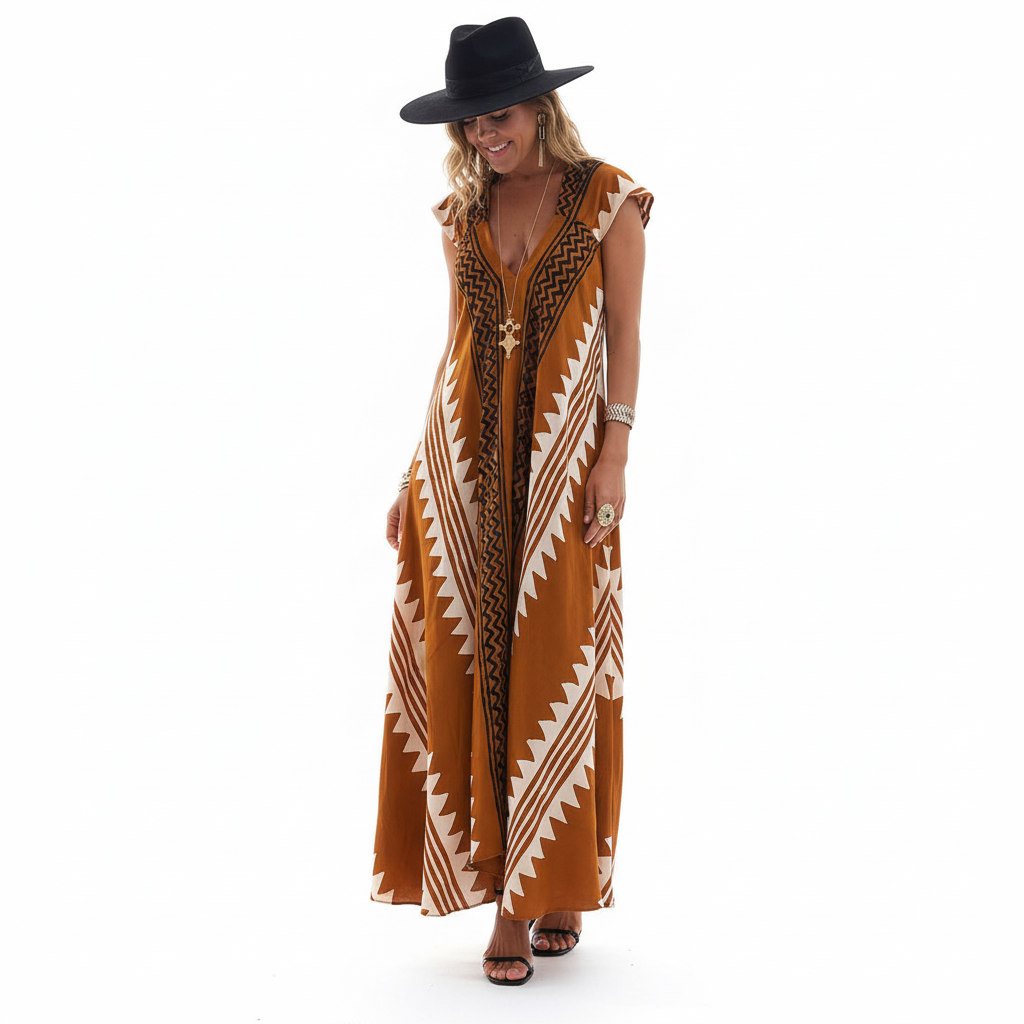 FALUVA Nue A-Line Maxi Dress Yellow