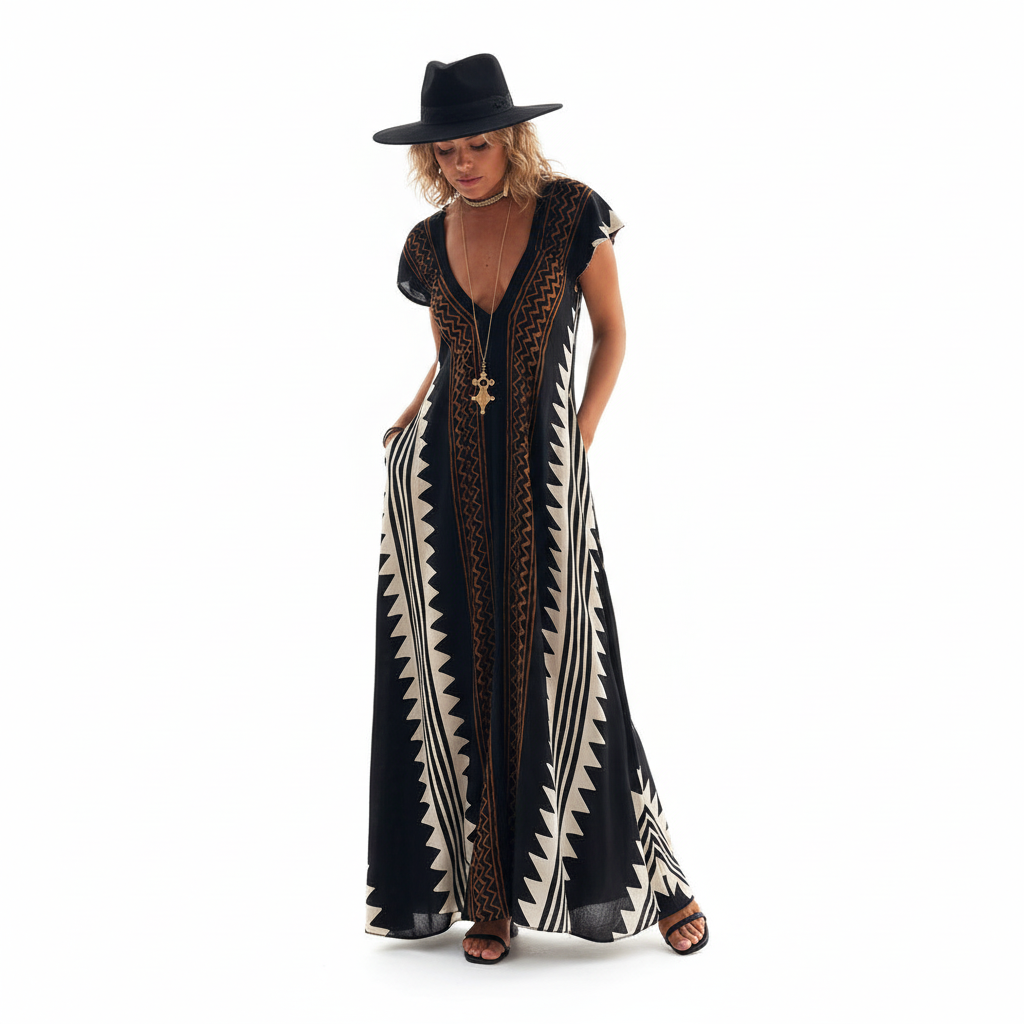 FALUVA Nue A-Line Maxi Dress