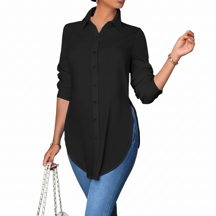 FALUVA Pyla Split Button Front Shirt Black