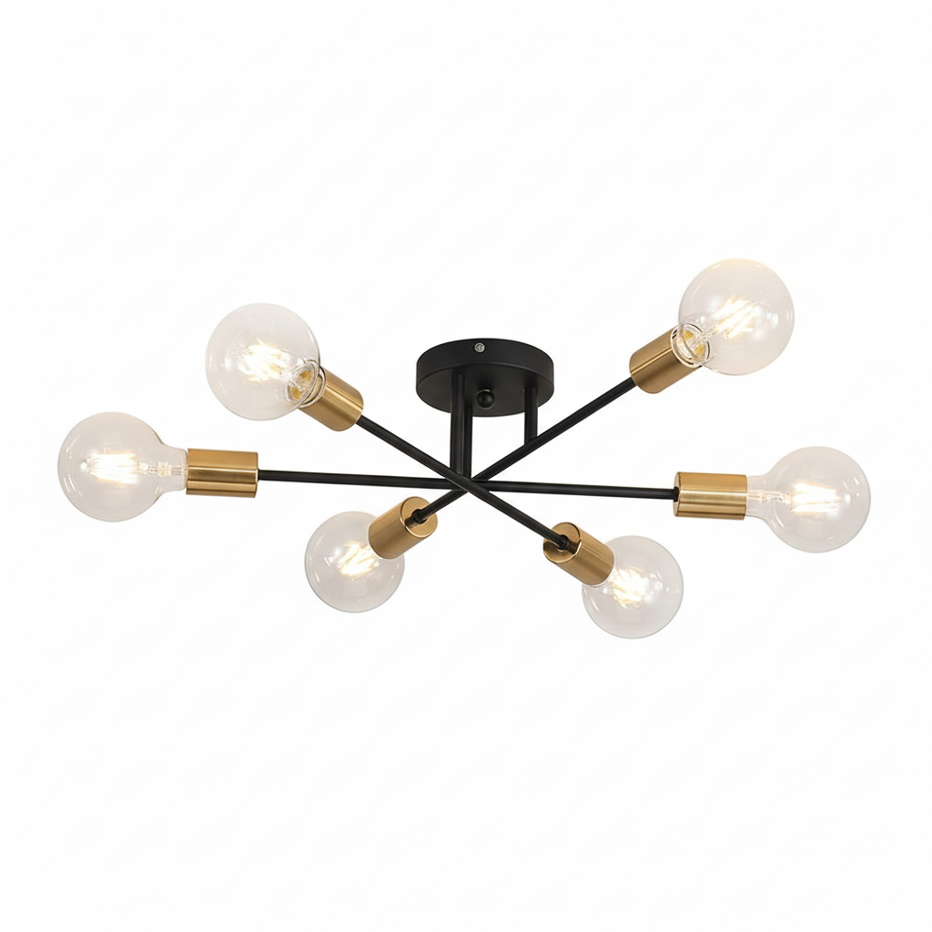 FALUVA Rune Sputnik Semi-Flush Ceiling Light Black