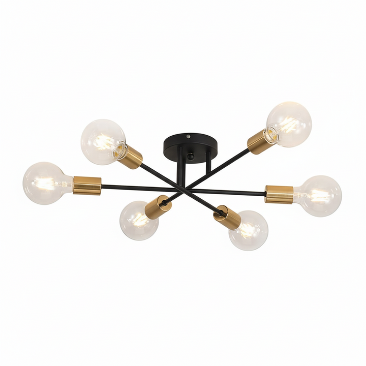 FALUVA Rune Sputnik Semi-Flush Ceiling Light Black