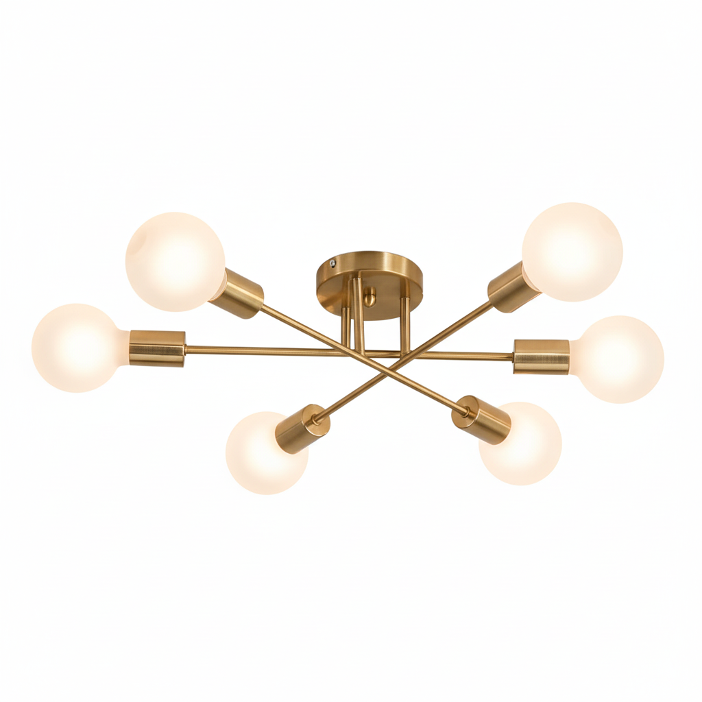 FALUVA Rune Sputnik Semi-Flush Ceiling Light Brass