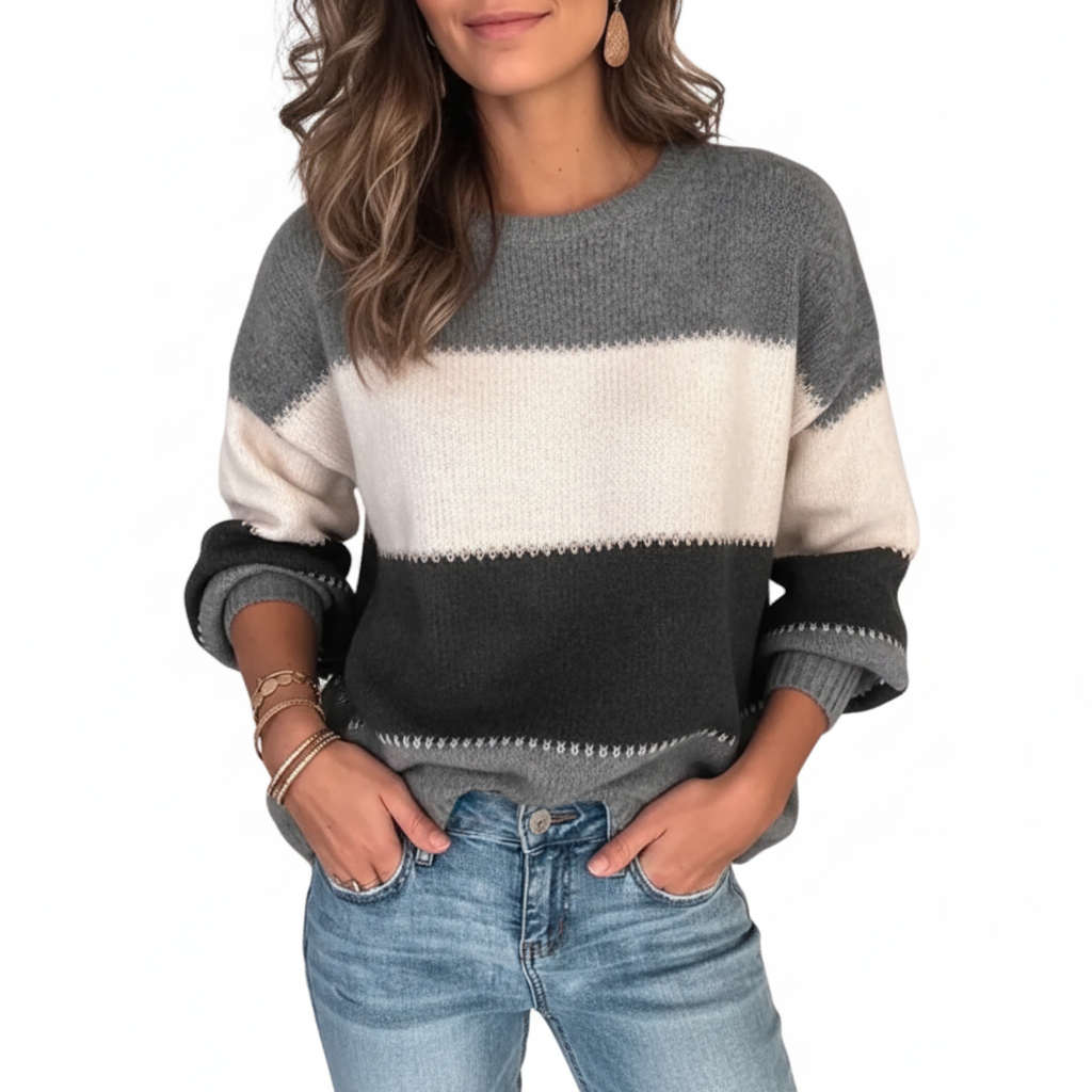 FALUVA Ruth Vintage Knit Jumper Gray
