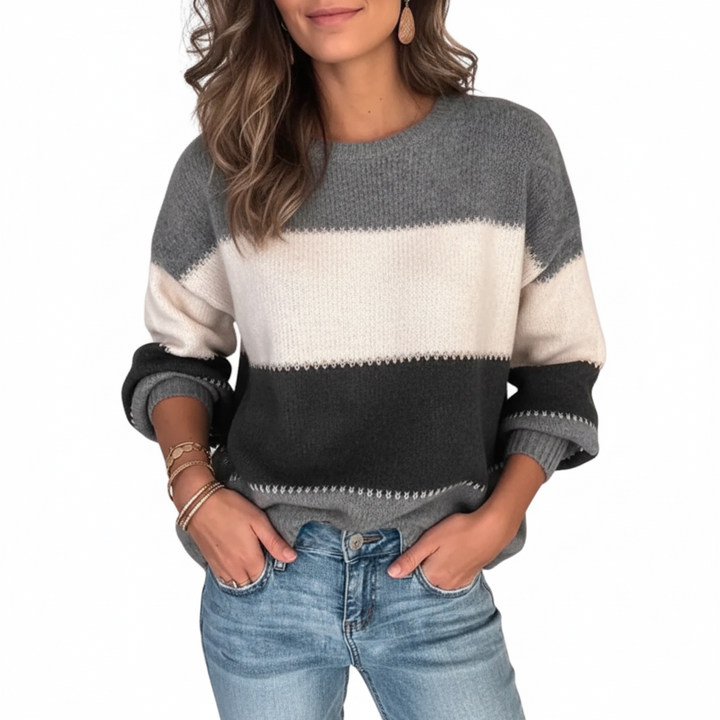 FALUVA Ruth Vintage Knit Jumper Gray