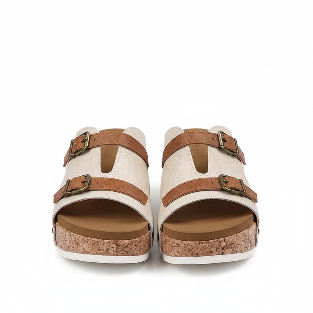 FALUVA Saskia Ortho Wedge Sandals Beige