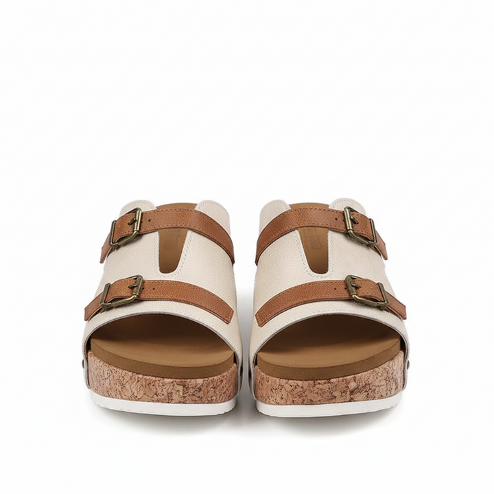 FALUVA Saskia Ortho Wedge Sandals Beige