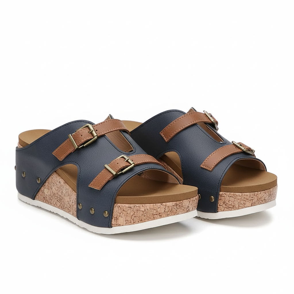 FALUVA Saskia Ortho Wedge Sandals Blue