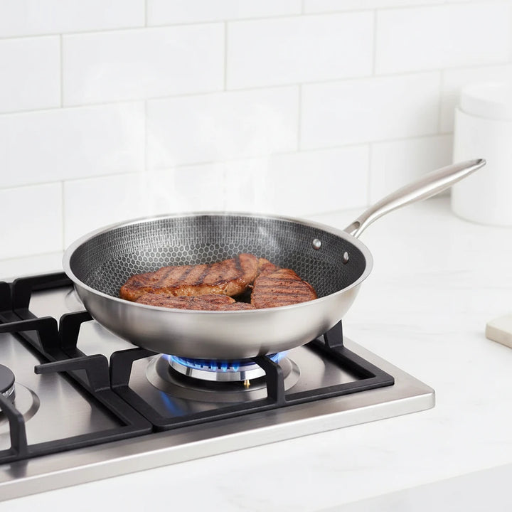 FALUVA Scratch-Resistant Frying Pan Honeycomb Structure