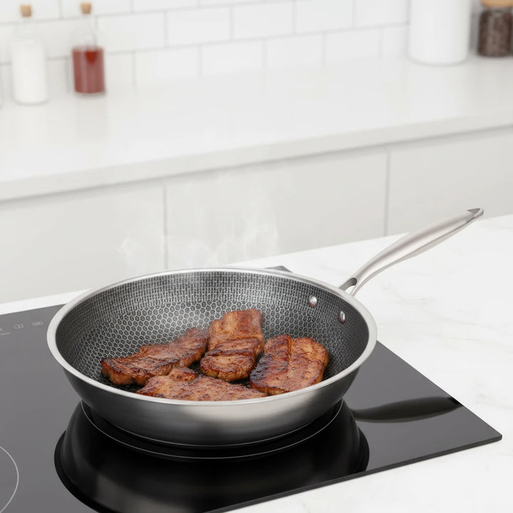 FALUVA Scratch-Resistant Frying Pan Honeycomb Structure