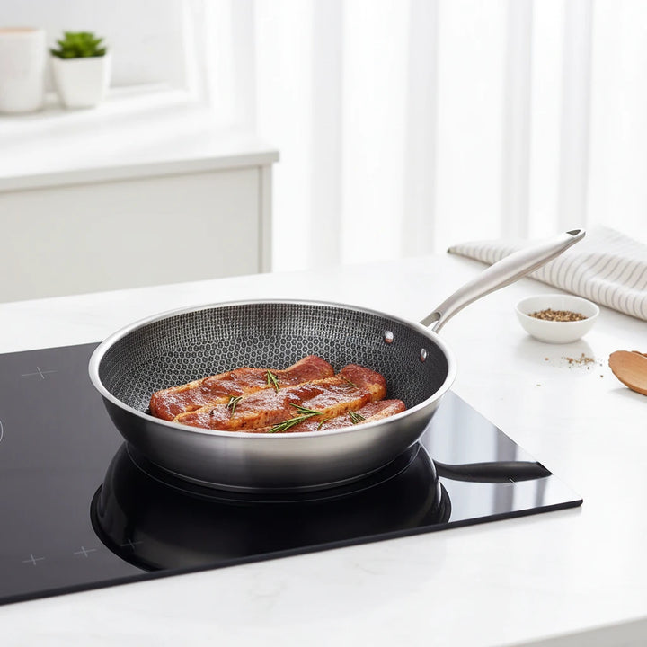 FALUVA Scratch-Resistant Frying Pan Honeycomb Structure