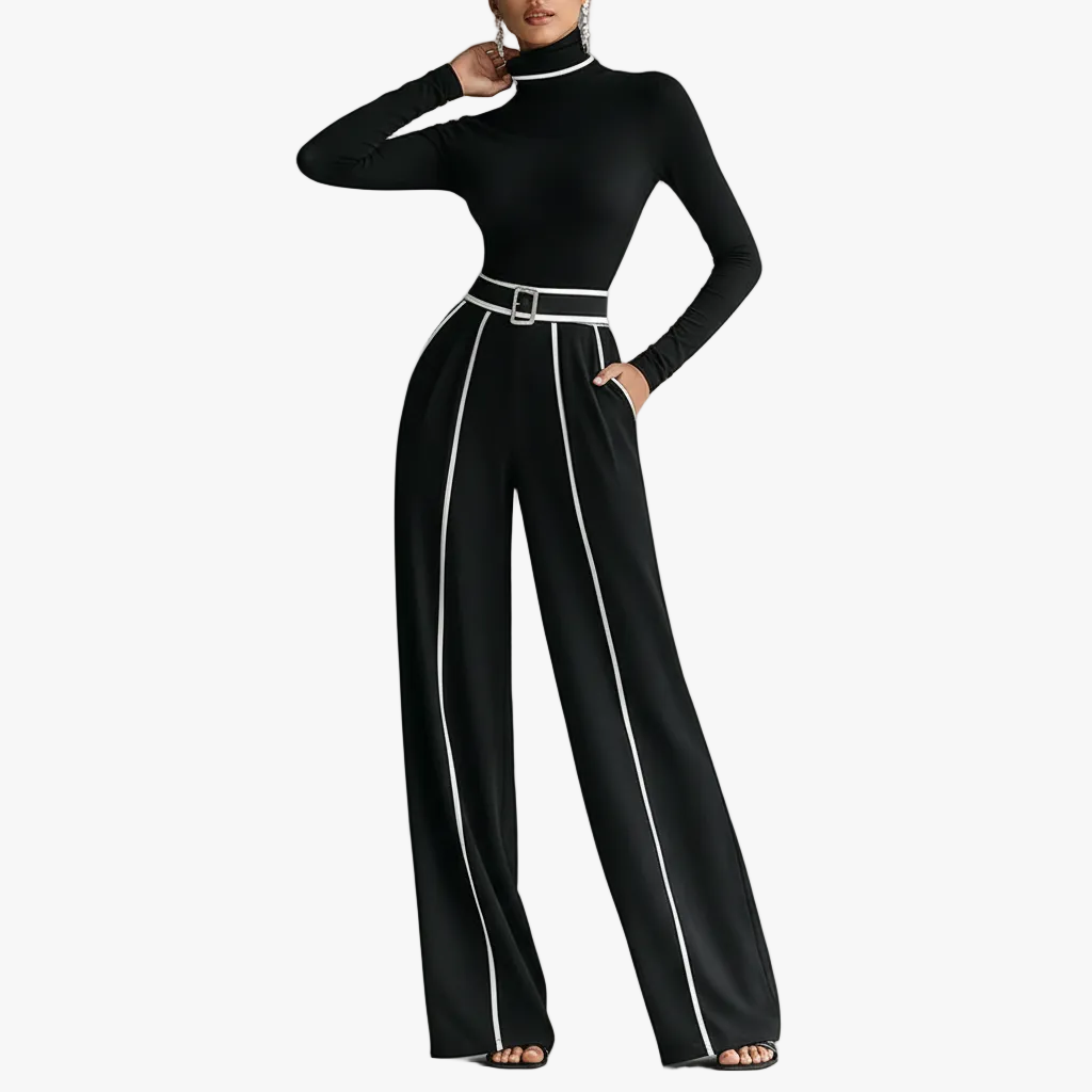 FALUVA Sena High Neck Pant Set Black