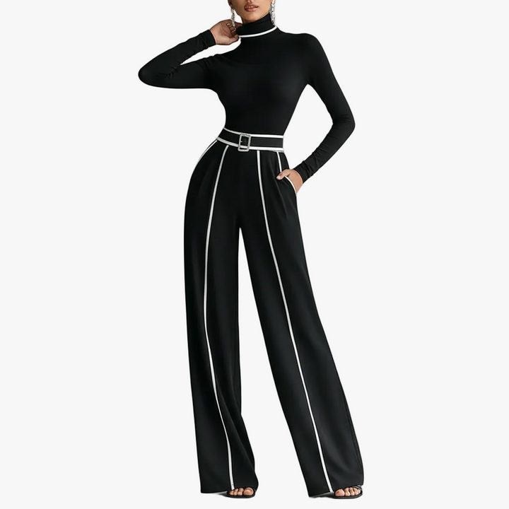 FALUVA Sena High Neck Pant Set Black