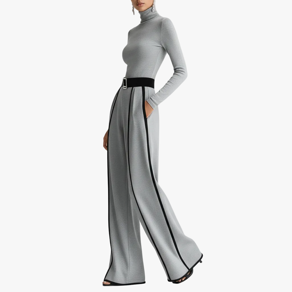 FALUVA Sena High Neck Pant Set Gray