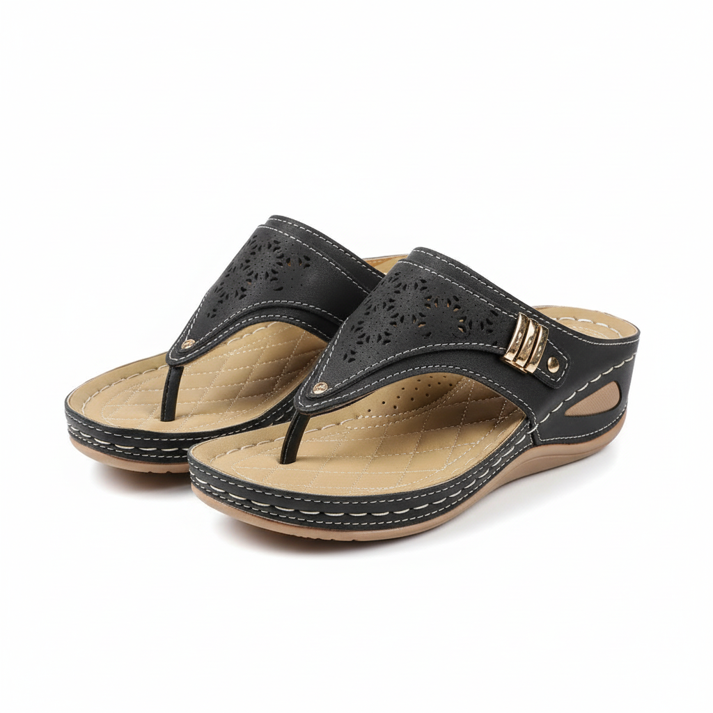 FALUVA Sienna Health Support Sandals Black