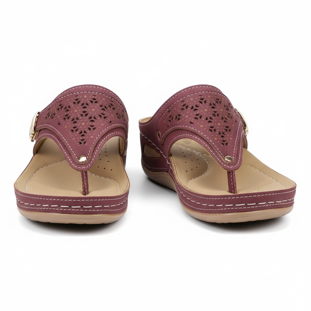 FALUVA Sienna Health Support Sandals Bordeaux Red