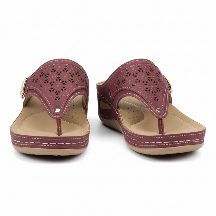 FALUVA Sienna Health Support Sandals Bordeaux Red