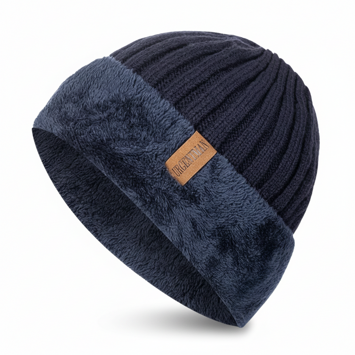 FALUVA Silas Thick Plush Beanie Navy