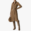 FALUVA Tanya Suede Midi Dress Brown