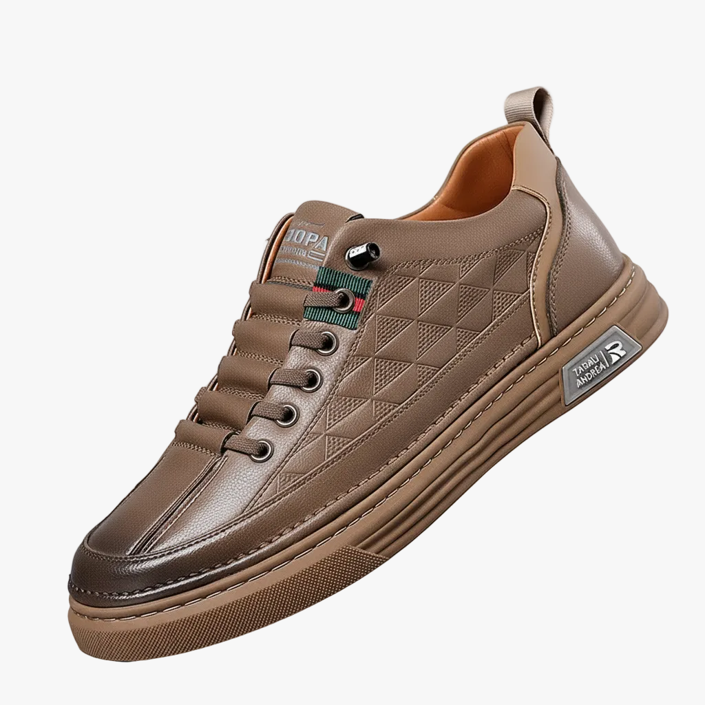 FALUVA Udo Leather Sneakers - Italian Craftsmanship Brown